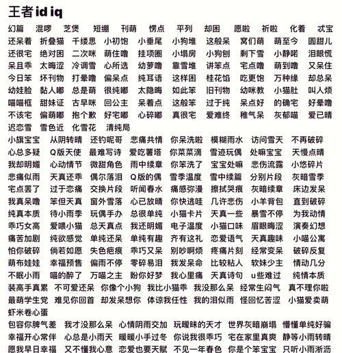 王者荣耀中好听的名字有哪些推荐？